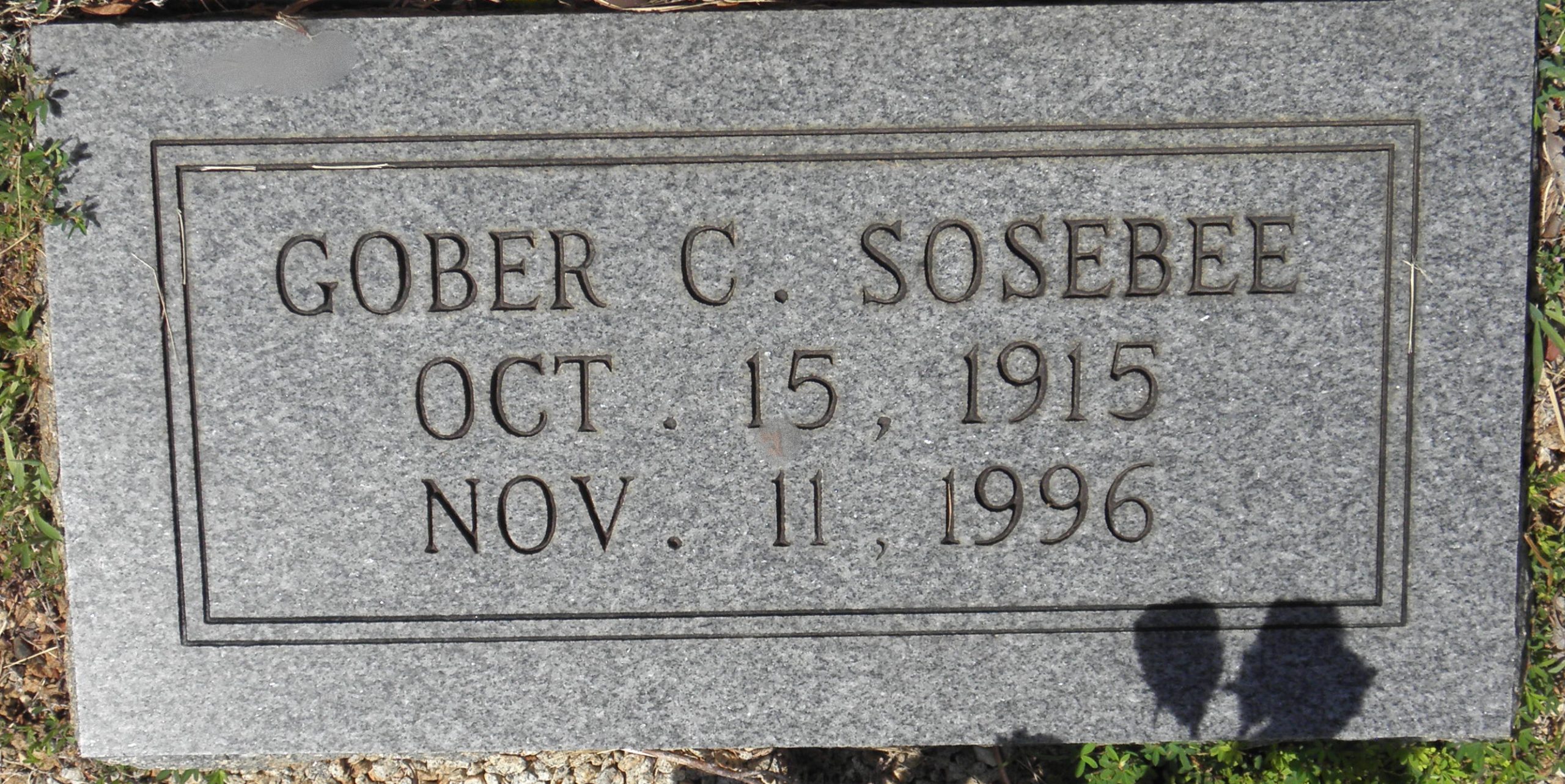 Grave marker of Gober Sosebee