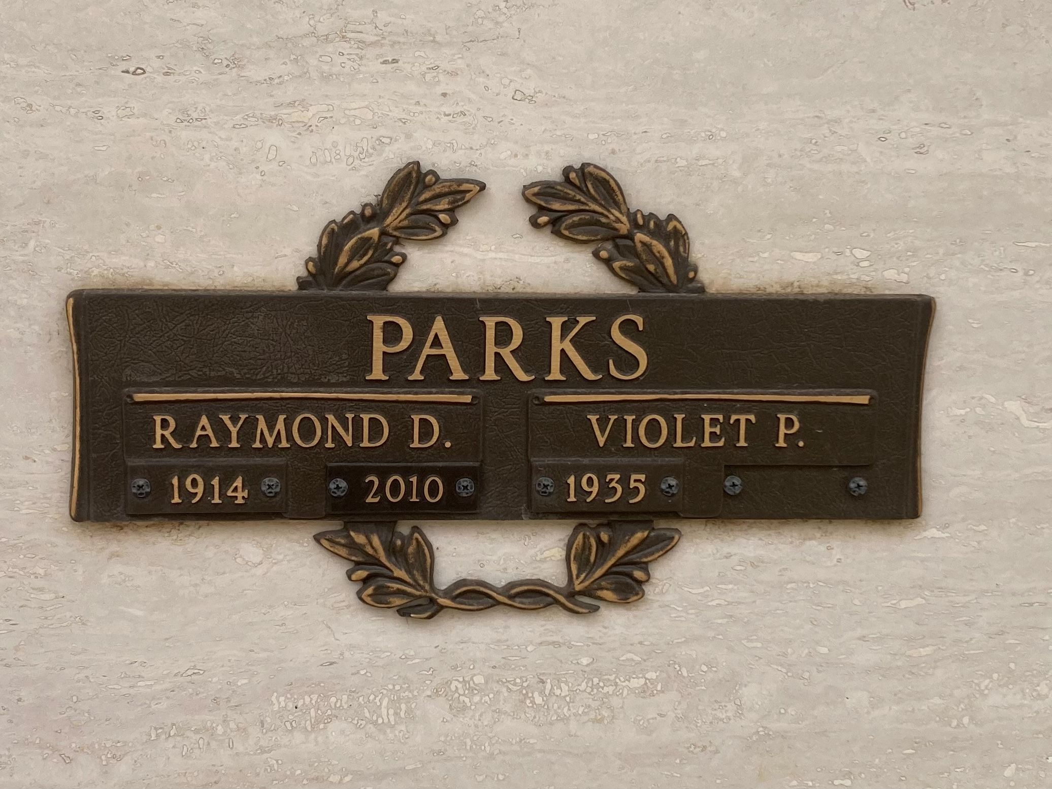Grave marker of Raymond Parks
